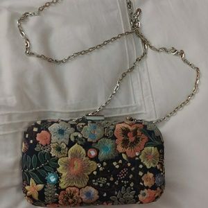 Zara embroidered box clutch